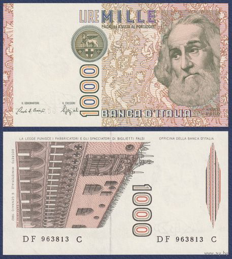 Италия, 1000 лир 1982 г., P-109b, UNC