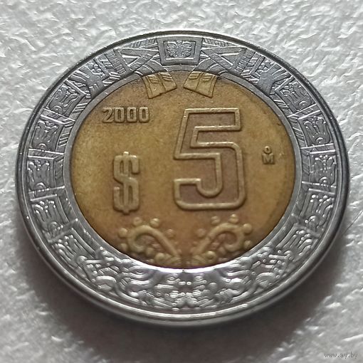 Мексика 5 песо 2000 год. Биметалл