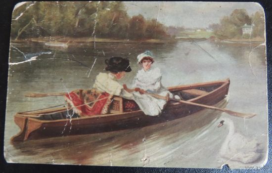 Почтовая карточка "Прогулка по Сене", 1912 г.