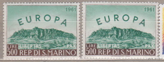 Марки ЕВРОПЫ горы Сан Марино 1961 год лот 16 ПОЛНАЯ СЕРИЯ ЧИСТАЯ старт менее 20% от каталога разные оттенки цена за 1-у марку на Ваш вабор